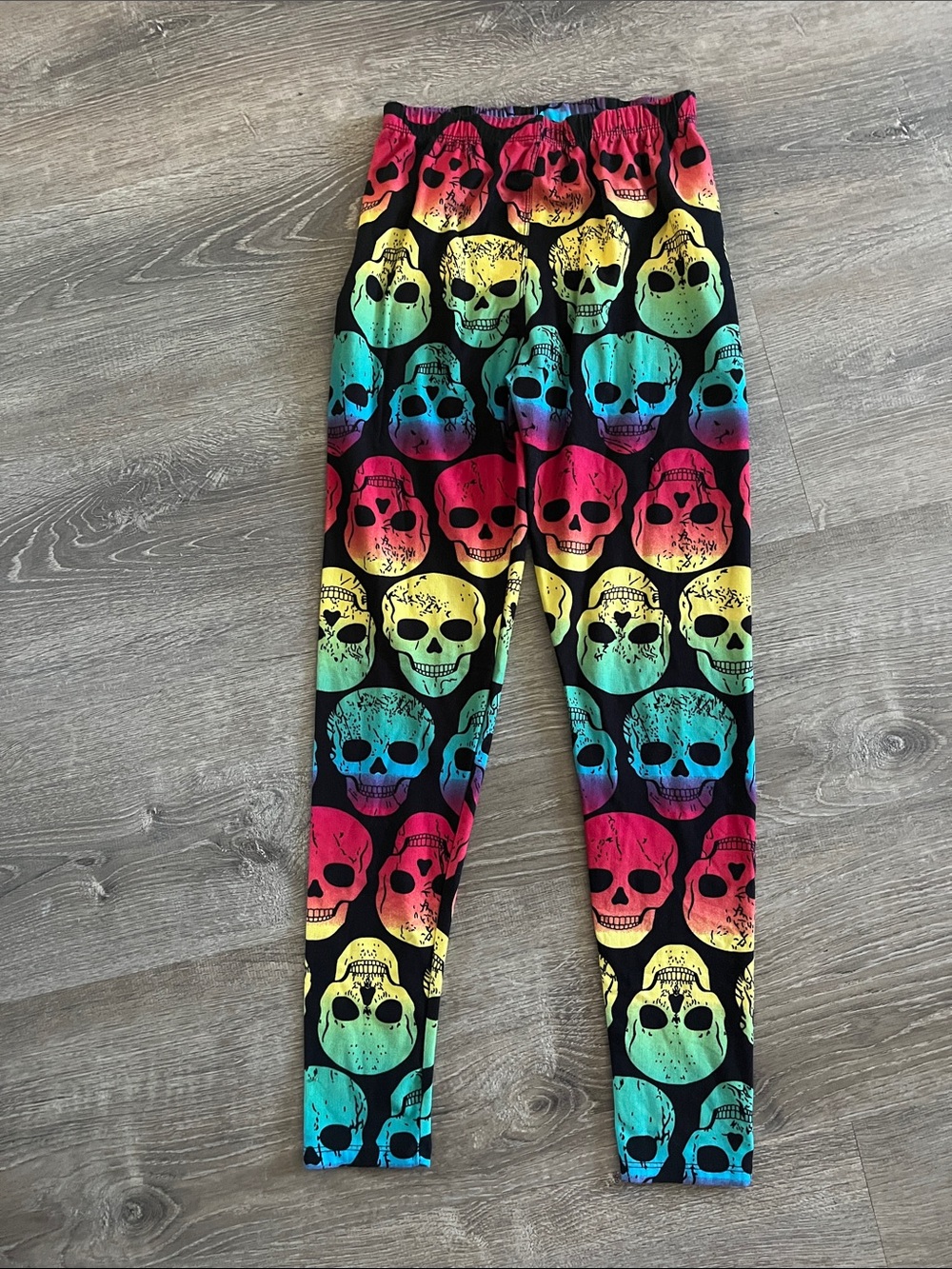Black Multicolor Skull Leggings - Women's Stretch Leggings